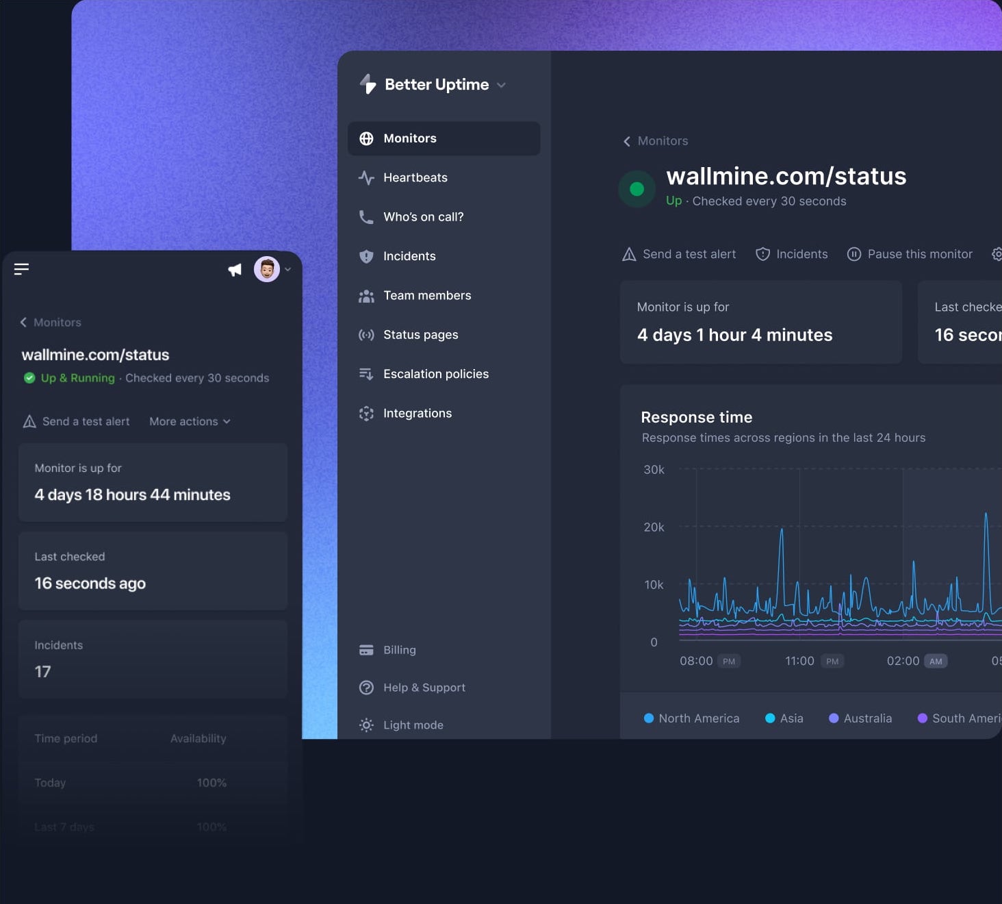 Screenshot of Better Stack's monitor page