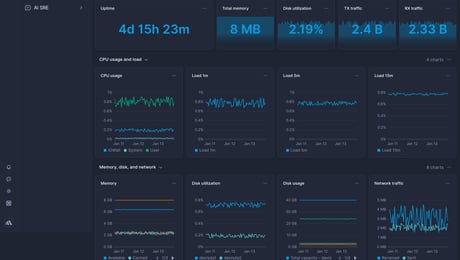Screenshot of dashboard template