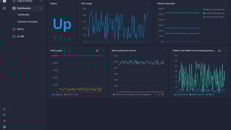 Screenshot of dashboard template