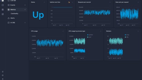 Screenshot of dashboard template