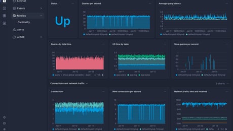 Screenshot of dashboard template