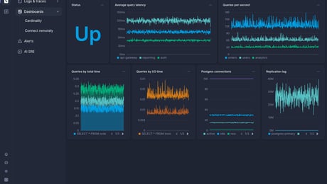 Screenshot of dashboard template