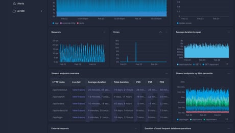 Screenshot of dashboard template