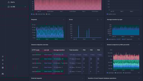 Screenshot of dashboard template
