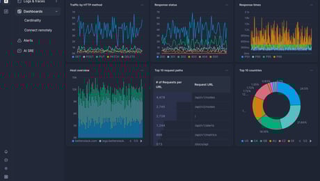Screenshot of dashboard template