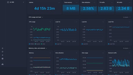 Screenshot of dashboard template