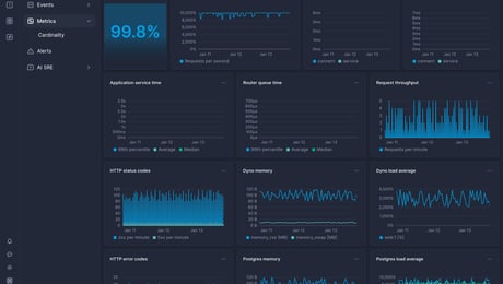 Screenshot of dashboard template